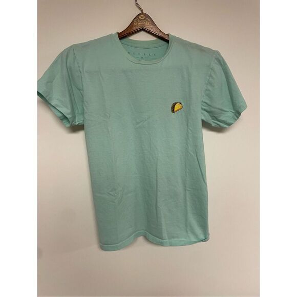 Aqua Blue Taco Logo Tshirt- Rebels & Nomads -Short Sleeve Cotton Small Mens - Picture 1 of 5